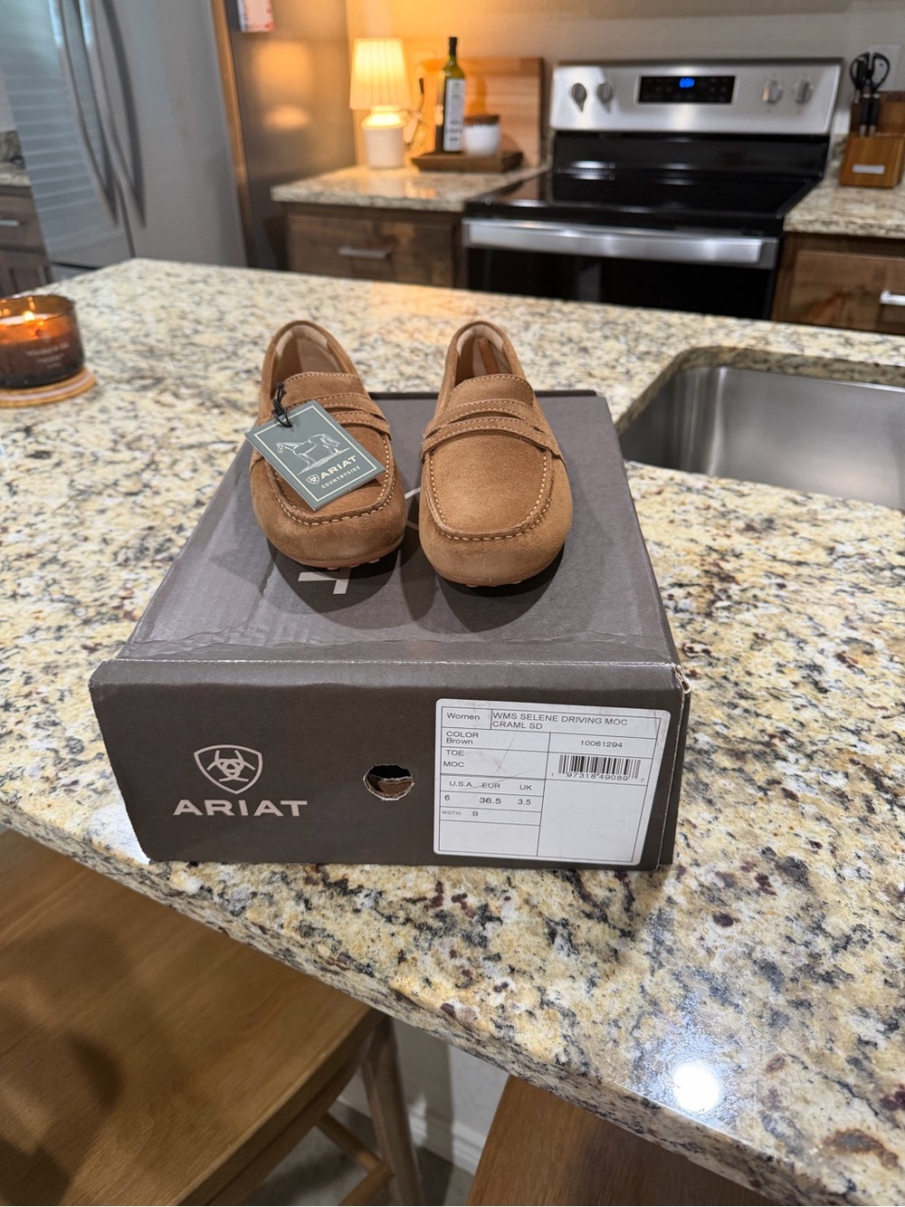 Ariat Women's Tan Suede Driving Moccasins
